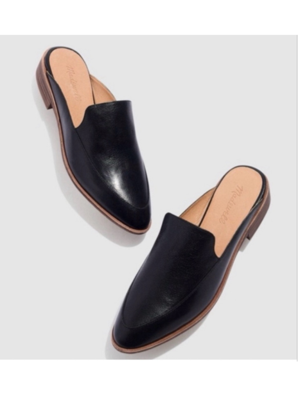 Women's Madewell Black Leather Mules Size 7.5